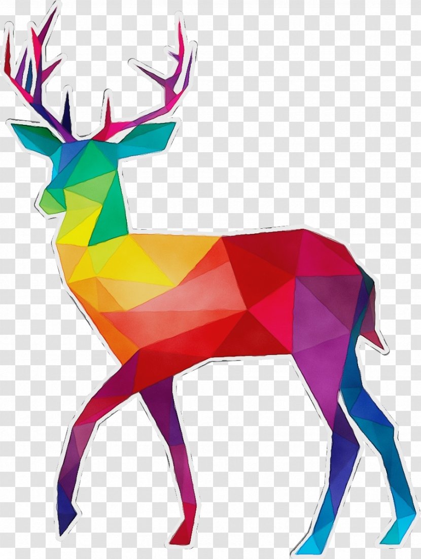 Reindeer - Pink - Antler Transparent PNG