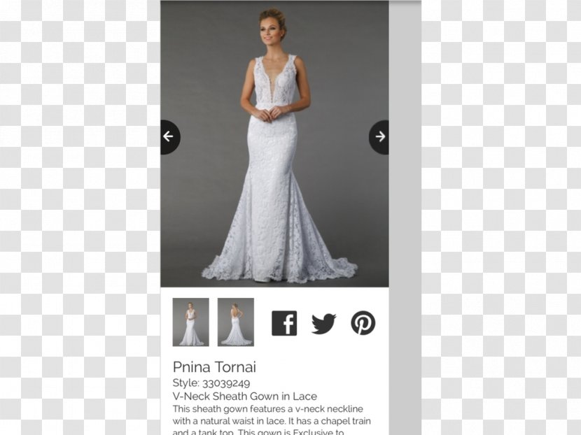 Wedding Dress Gown Lace Sheath - Aline Transparent PNG