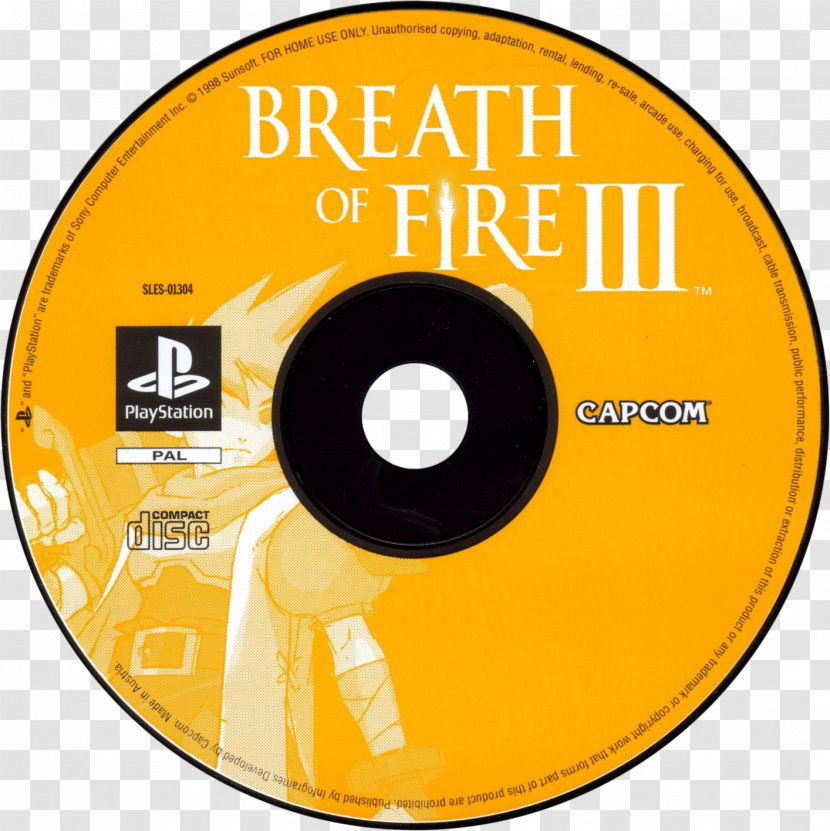 PlayStation Breath Of Fire III Tennis Arena Compact Disc Video Games - Yellow - Playstation Transparent PNG