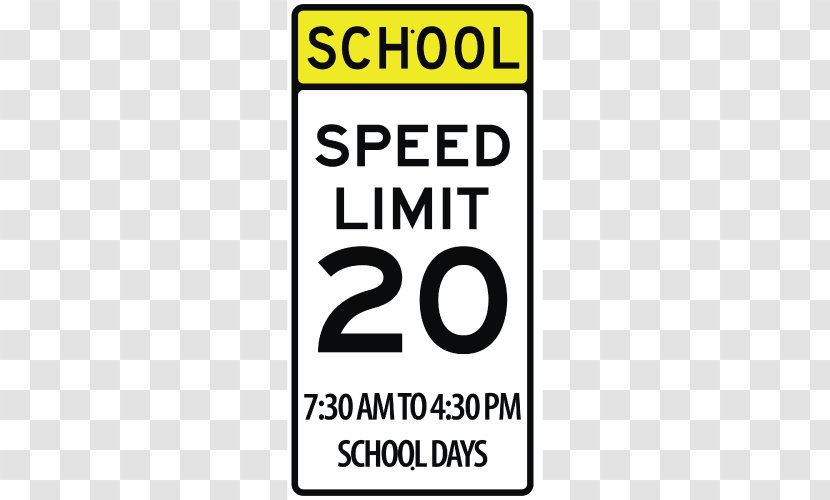 School Zone Speed Limit Traffic Sign - Brand Transparent PNG