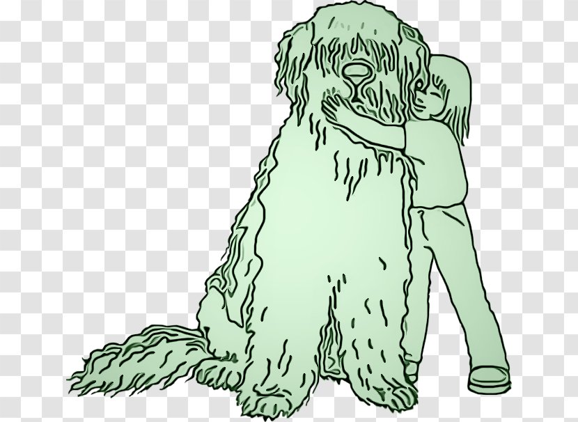Dog Green Line Art Puppy Breed - Sporting Group Cartoon Transparent PNG