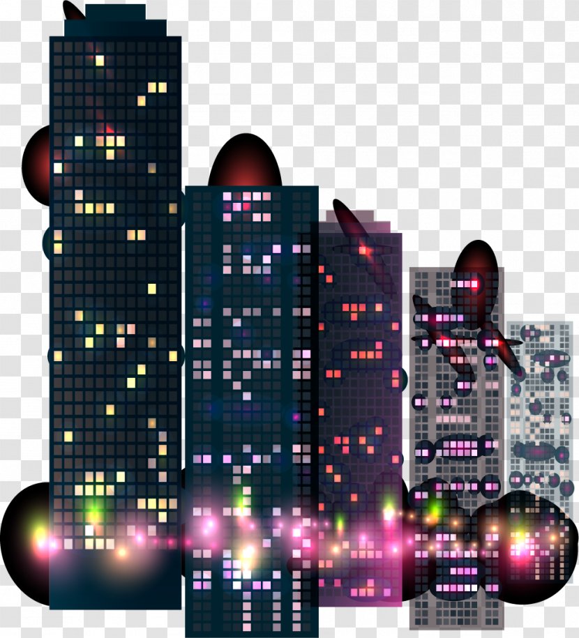 Building Night City - Nightscape - Buildings Transparent PNG