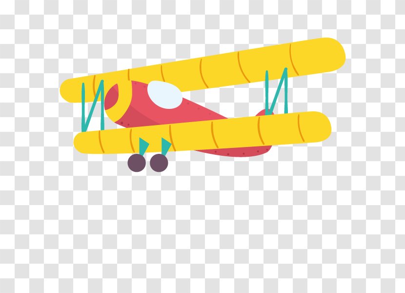 Airplane Biplane Cartoon Illustration - Rectangle - The Shape Of Hand-painted Aircraft Transparent PNG