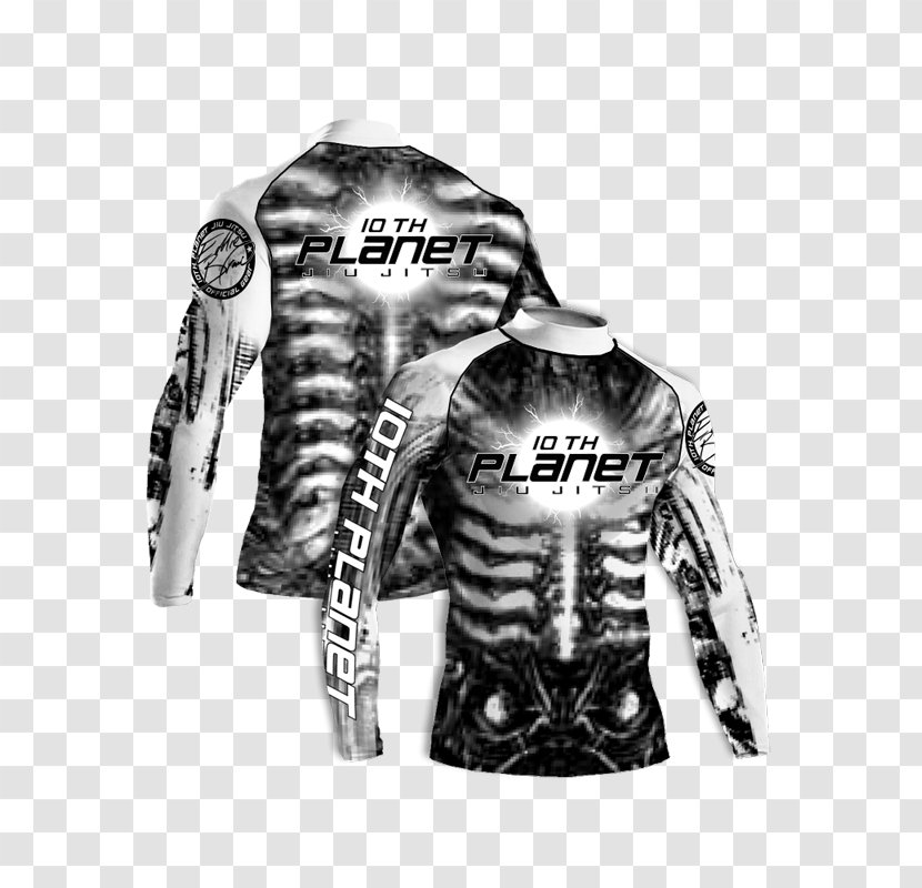 T-shirt Shoulder Jacket Sleeve Outerwear - Monochrome - Alien Planet Transparent PNG