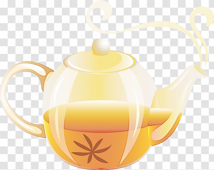 Teapot Yellow Kettle Cup Clip Art - Tableware - Drinkware Teacup Transparent PNG