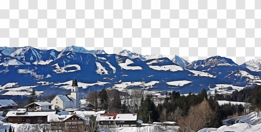 Winter Alps Snow Mount Scenery Transparent PNG