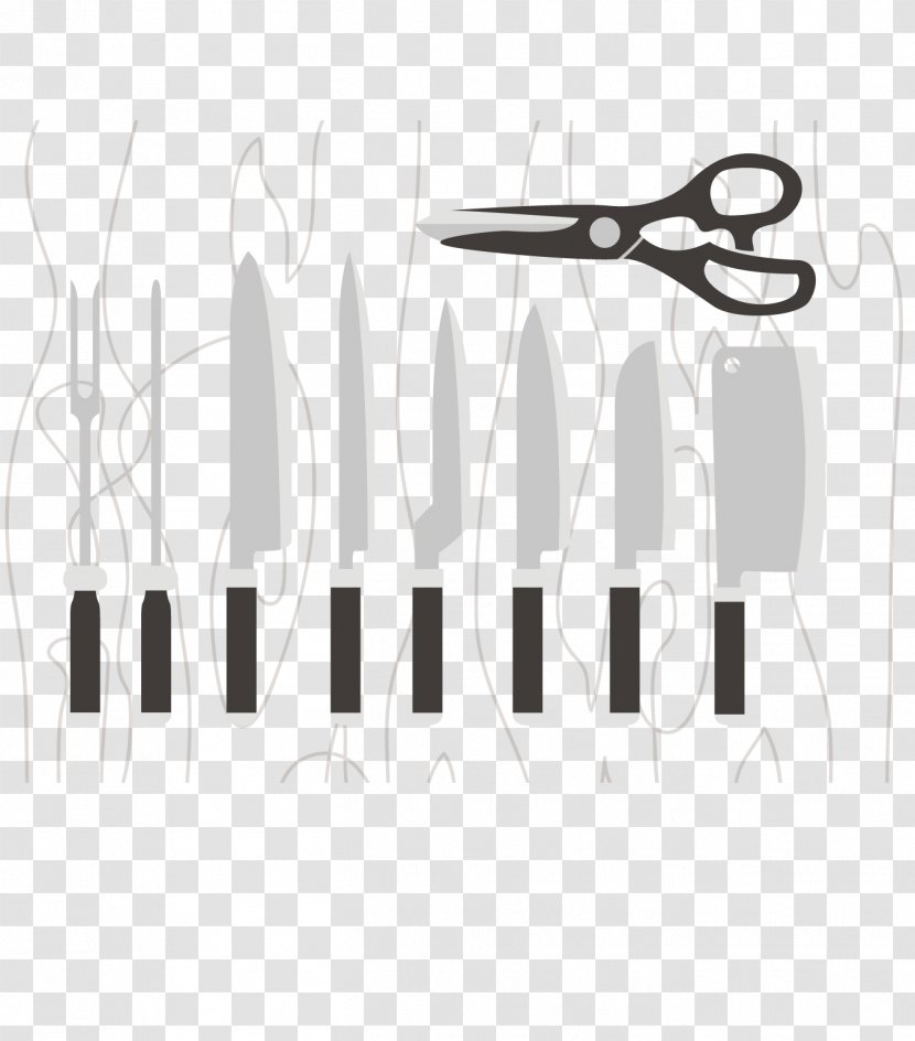 Euclidean Vector - Metal - A Set Of Kitchen Knives Transparent PNG