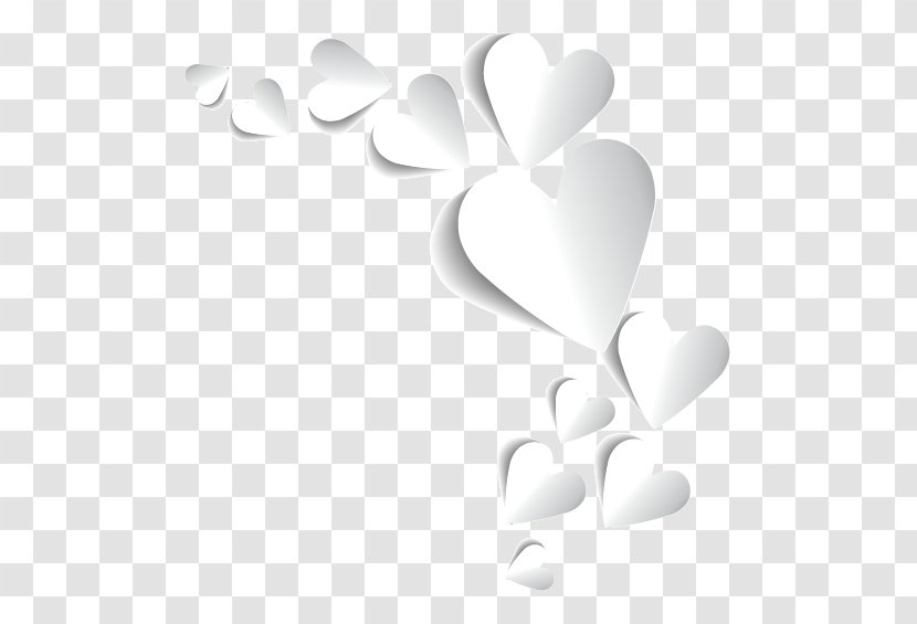 Heart Valentine's Day Tanabata White - Pattern - Heart-shaped Transparent PNG