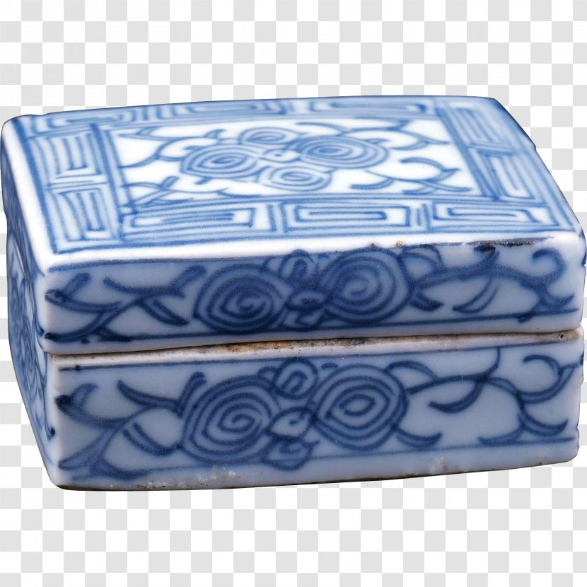 Blue And White Pottery Rectangle Porcelain Transparent PNG