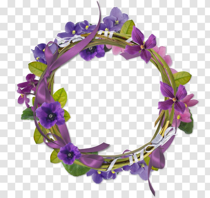 Purple Flower Wreath - Floral Design - Viola Dendrobium Transparent PNG