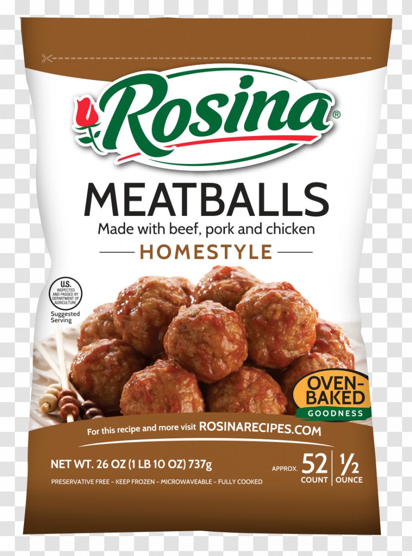 Meatball Marinara Sauce Rosina Food Products Pasta Italian Cuisine - Snack - Meat Transparent PNG