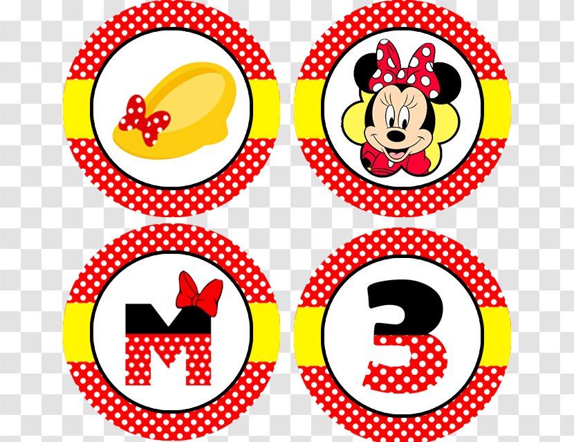 Minnie Mouse Mickey Red Party - Smile - Topper Transparent PNG
