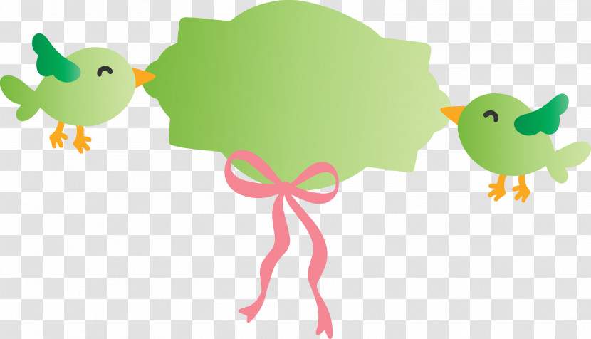 Cute Birds With Banner Transparent PNG