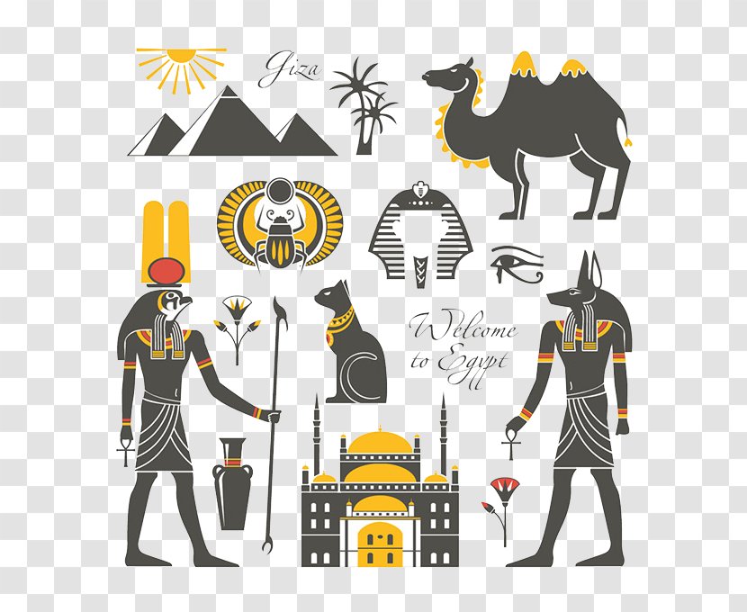 Egyptian Pyramids Ancient Egypt Pharaoh Hieroglyphs Mummy - Element Transparent PNG