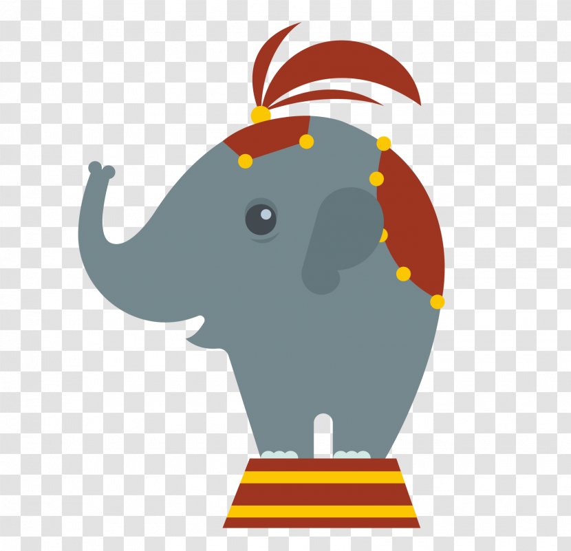 Performance Circus Cartoon - Indian Elephant - Show Transparent PNG