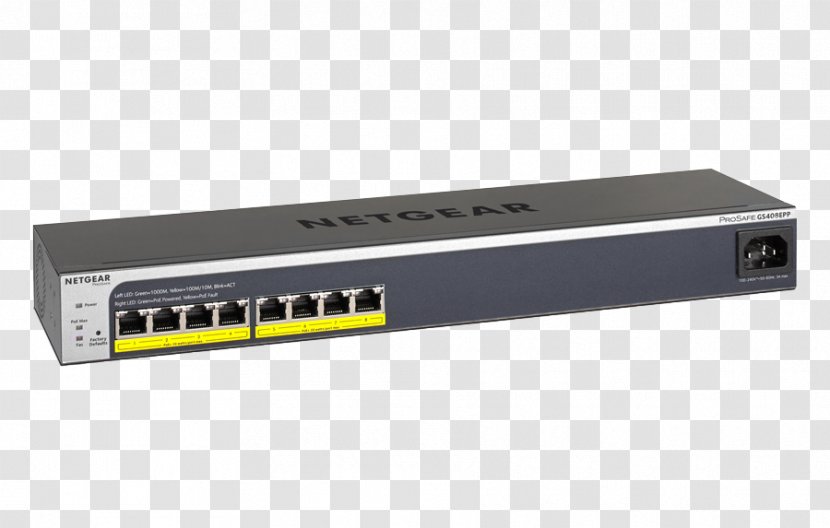 Power Over Ethernet Gigabit Network Switch Port - Netgear Transparent PNG