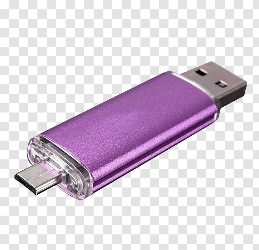 Laptop USB Flash Drives On-The-Go Computer Data Storage - Purple Transparent PNG