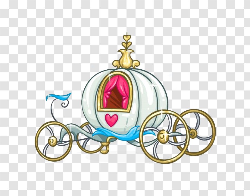 Cinderella Clip Art - Christmas Ornament - Cartoon Gilded Pumpkin Carriage Transparent PNG