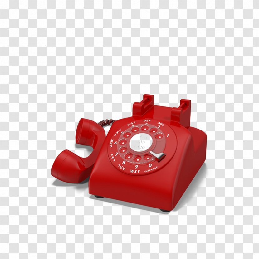 Telephone Rotary Dial Mobile Phone - Booth - Red Transparent PNG