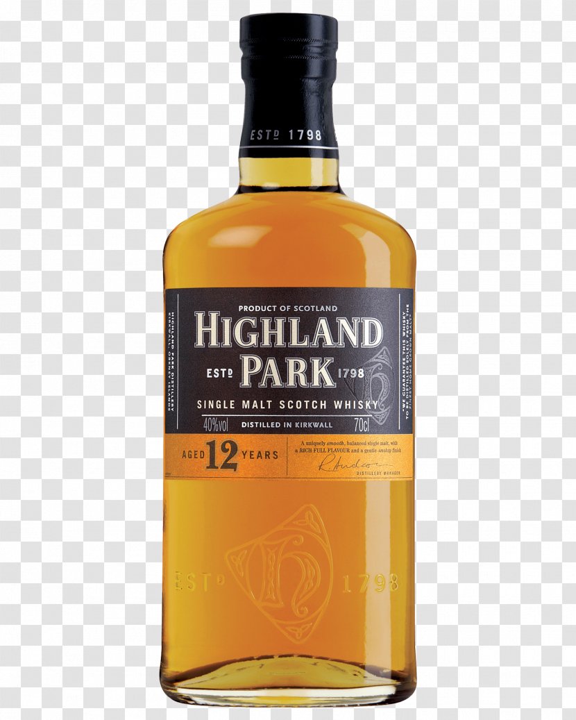 Single Malt Whisky Scotch Highland Park Distillery Whiskey - Bourbon - Gold Champagne Transparent PNG