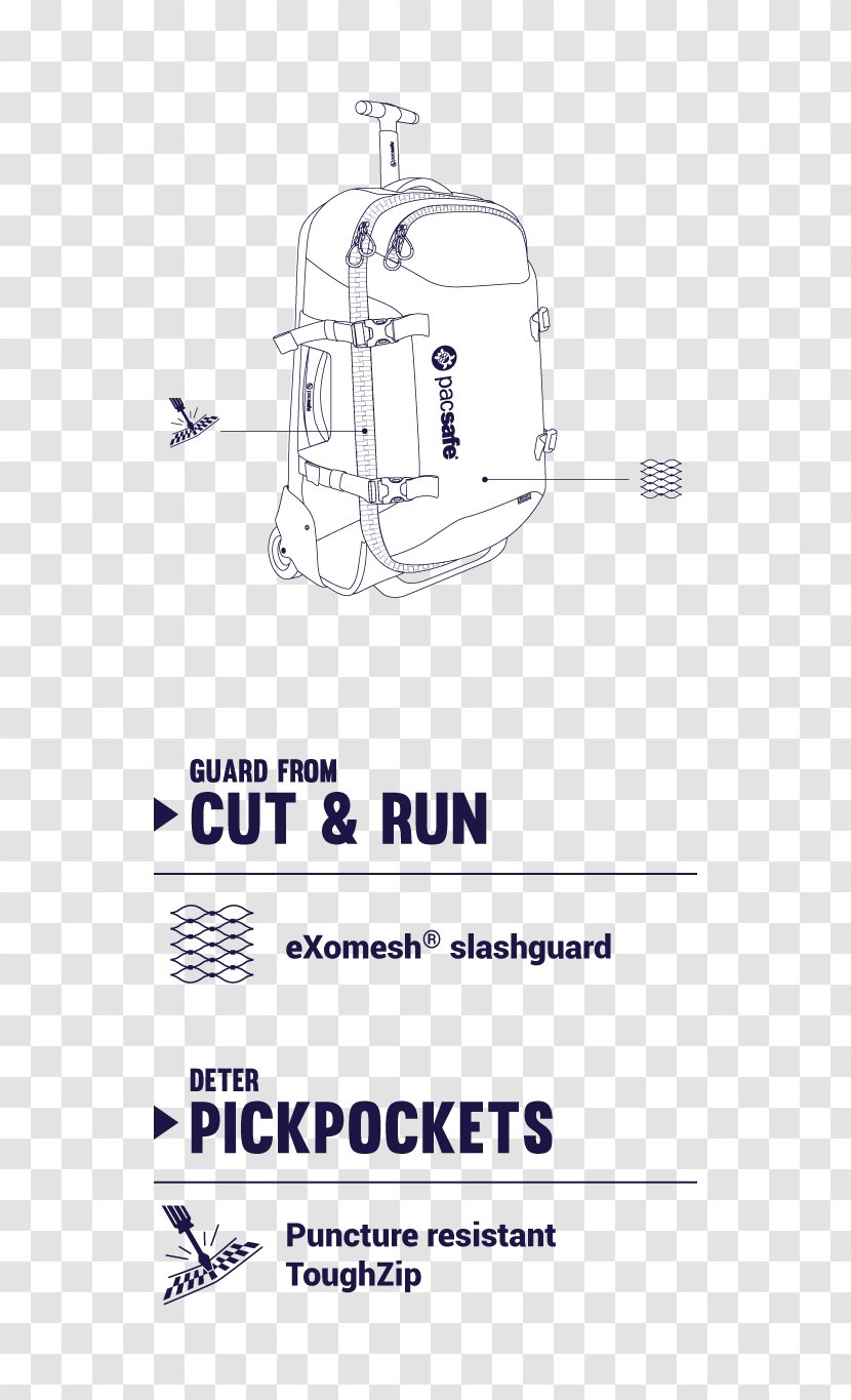 Pacsafe Anti-theft System Baggage - Area - Anti Theft Transparent PNG