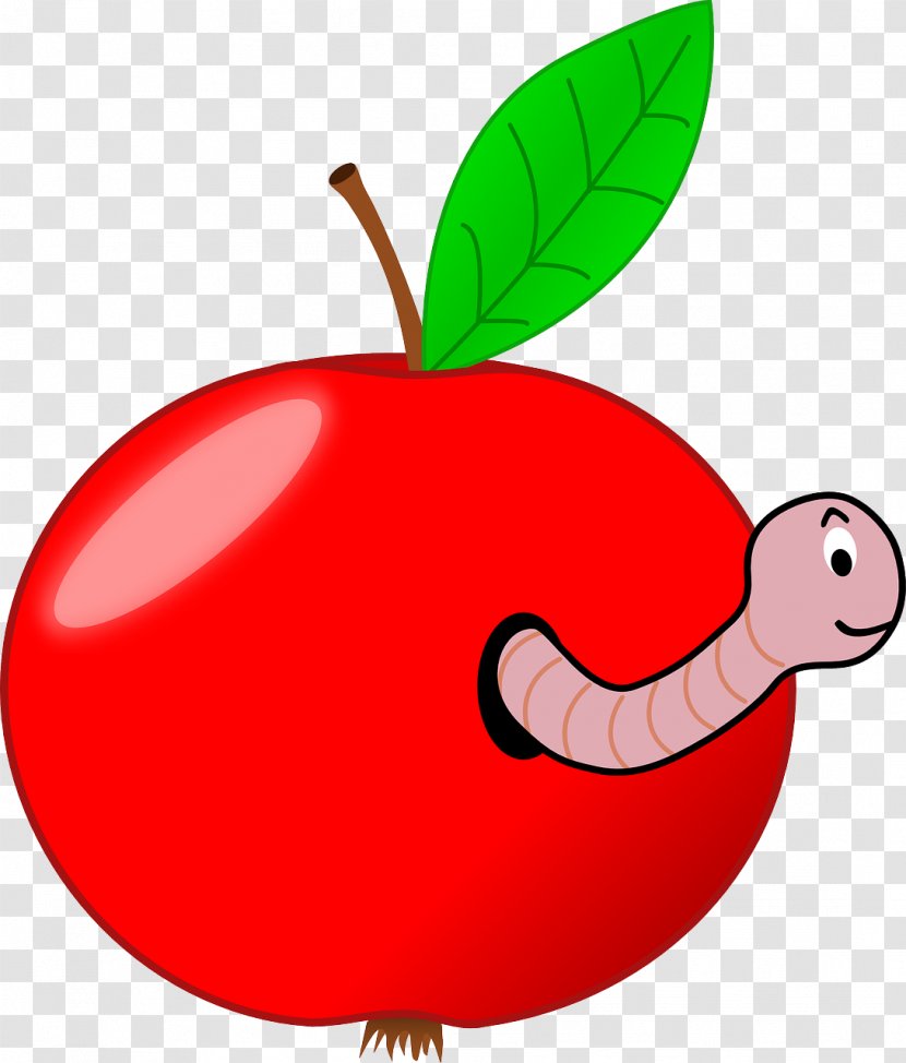 Worm Apple Clip Art - Leaf - The Paper House Transparent PNG