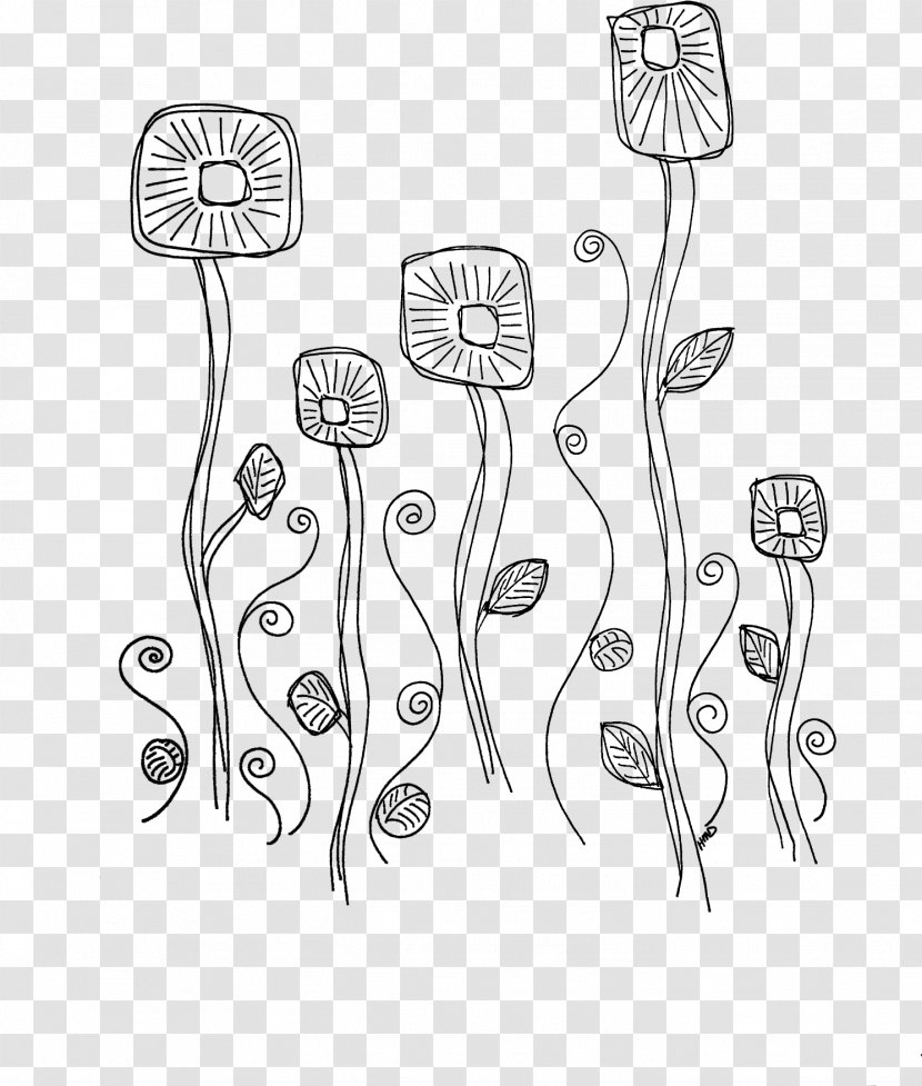 Line Art Plant Vascular Flower Transparent PNG