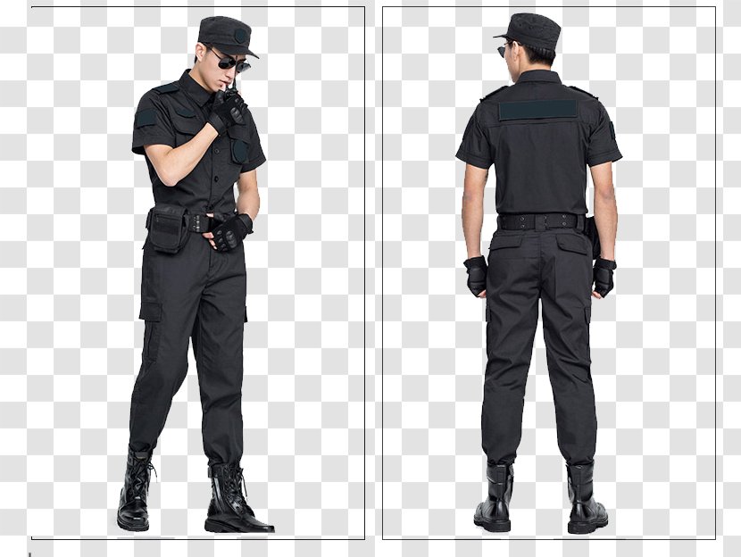 T-shirt Clothing Security Uniform Model - Trousers - Wear A Suit To Show The Back And Side Of Transparent PNG