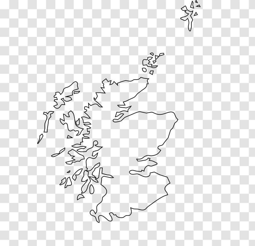 Scotland Blank Map Clip Art - Monochrome Photography Transparent PNG