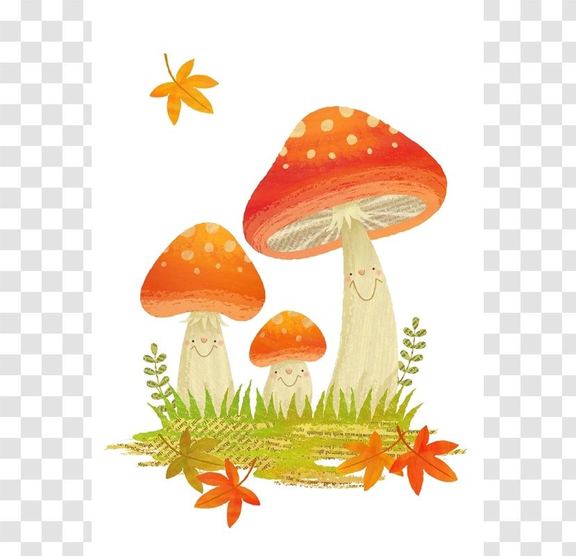 Mushroom Watercolor Painting Clip Art - Autumn Colors Transparent PNG