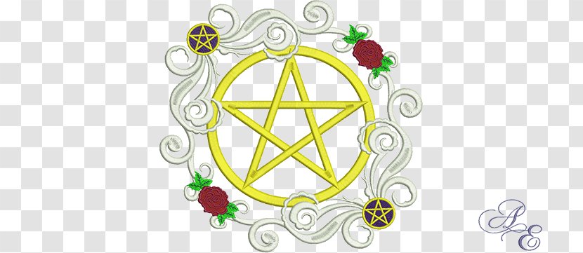 Pentagram Floral Design Pentacle Wicca - Body Jewelry Transparent PNG