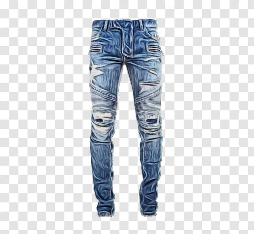 Jeans Background - Pants - Electric Blue Trousers Transparent PNG