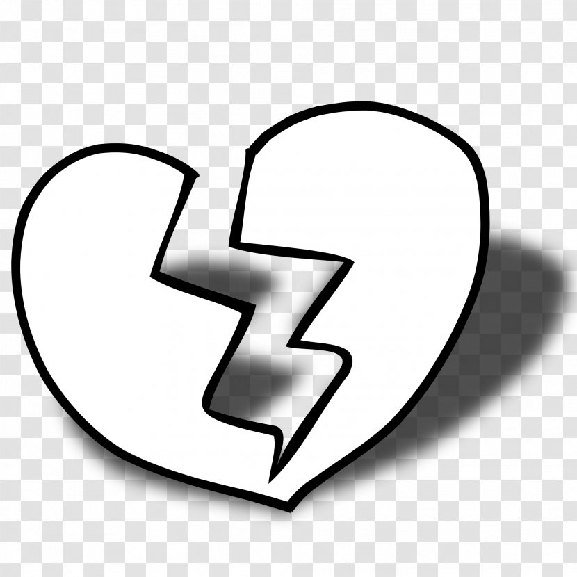 Broken Heart Black And White Clip Art - Hand - Clipart Transparent PNG
