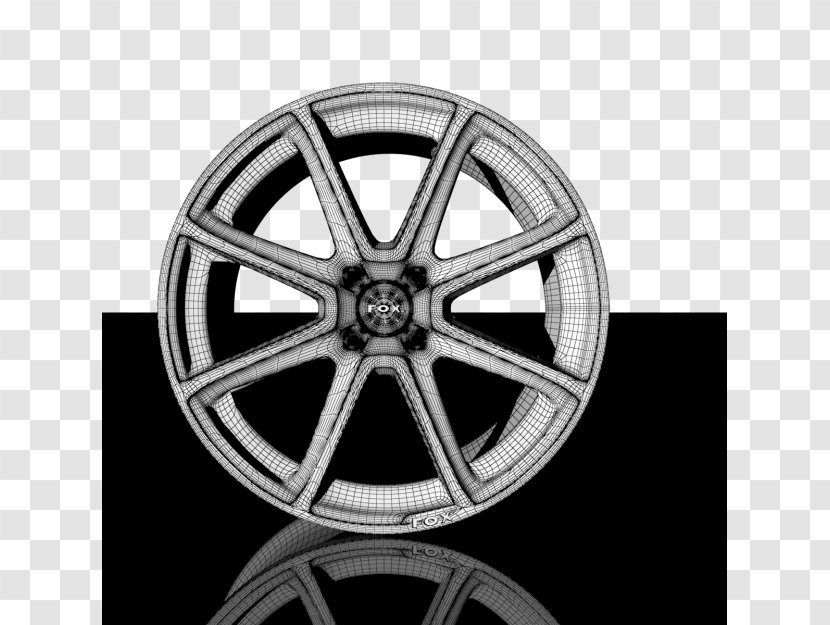 Hubcap Alloy Wheel Car Spoke Tire - Black And White Transparent PNG