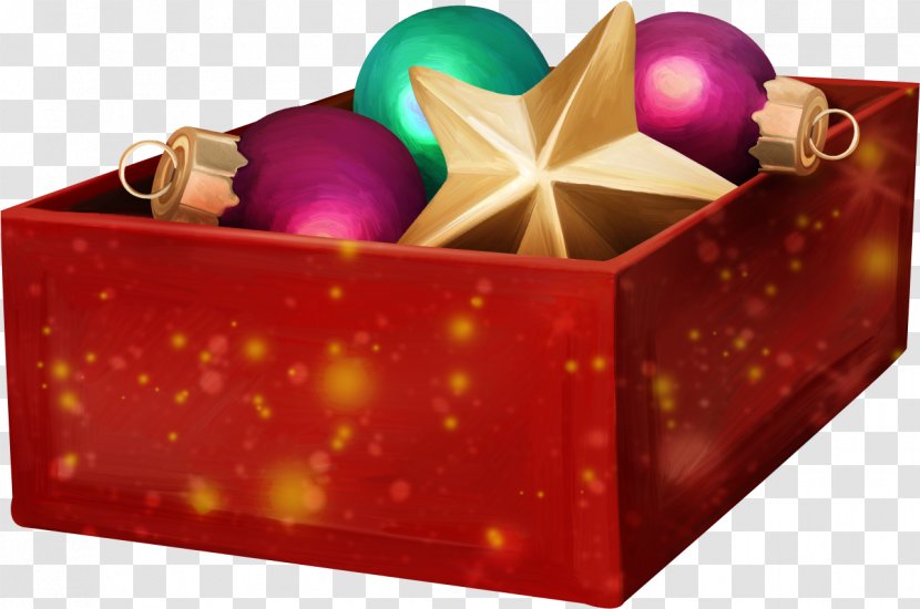 Christmas Gift Box - Magenta - Heart Transparent PNG