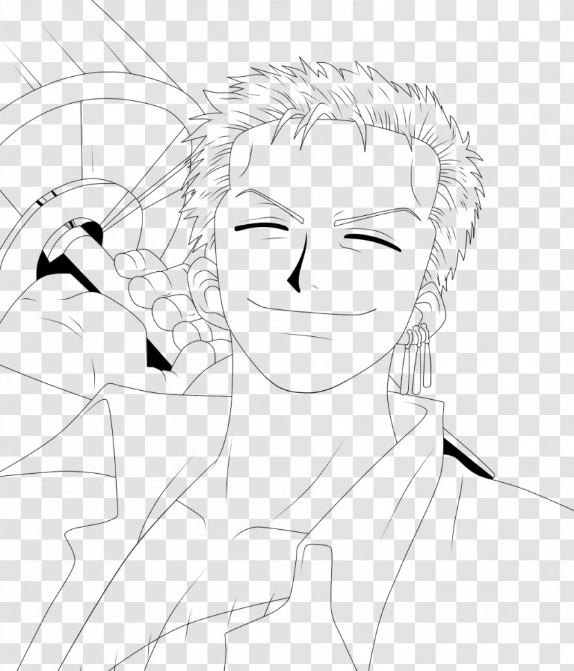 Roronoa Zoro Monkey D. Luffy Line Art Diego De La Vega Drawing - Watercolor - ZORO Transparent PNG