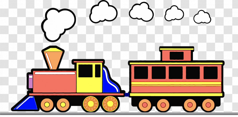 Transport Vehicle Locomotive Yellow Rolling Stock Transparent PNG