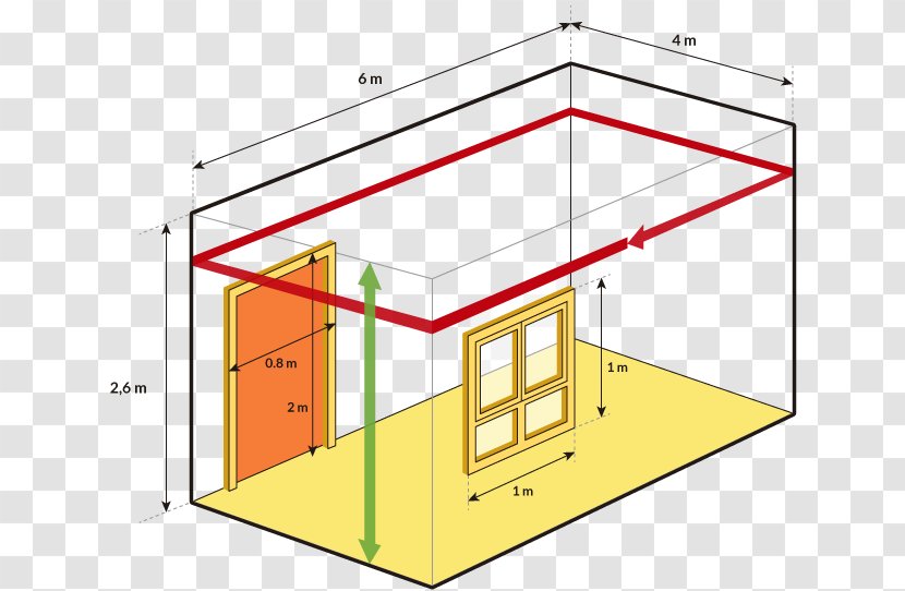 Square Meter Room Wall Linearity - Quantity - Painting Transparent PNG