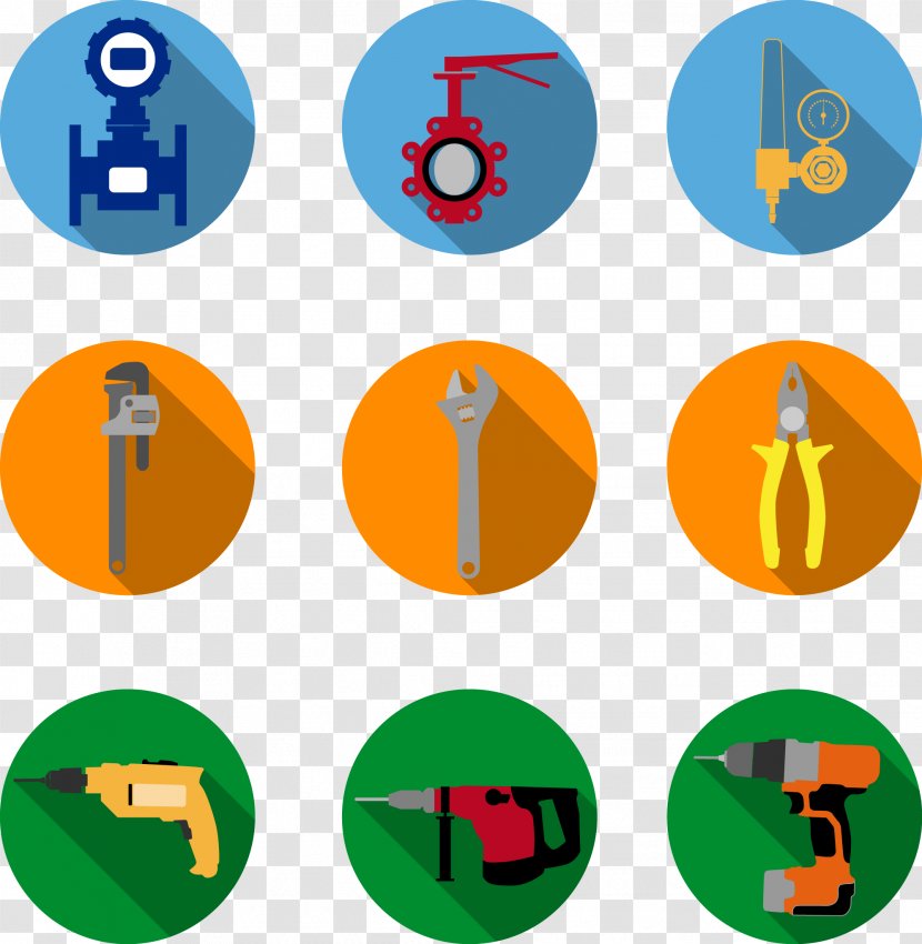 Tool Download Icon - Sign - Vector Painted Flat Metal Tools Transparent PNG