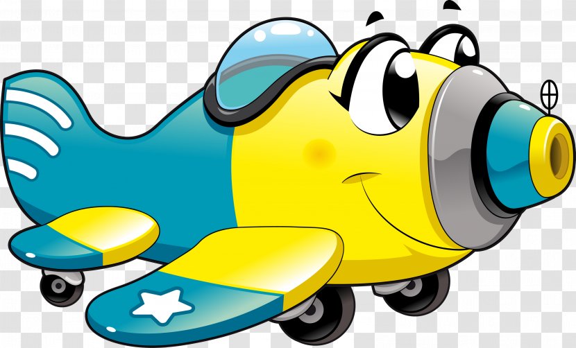 Airplane Aircraft Flight - Drawing - Cartoon Car Transparent PNG