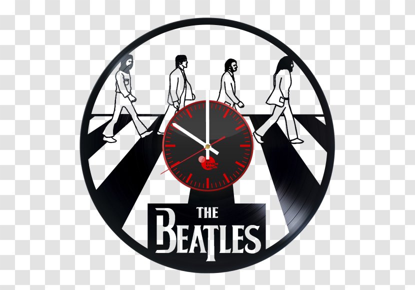 The Beatles Phonograph Record Vinyl Wall Clock Abbey Road - Silhouette - Large Vintage Transparent PNG