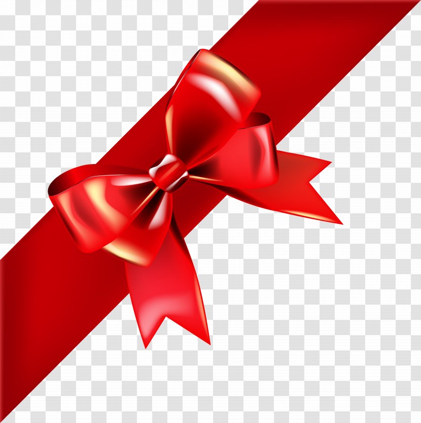 Ribbon Gift Red - Bow Deco Clip Art Transparent PNG
