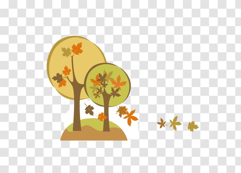 Line Tree Vector Map - Autumn - Leaves Transparent PNG