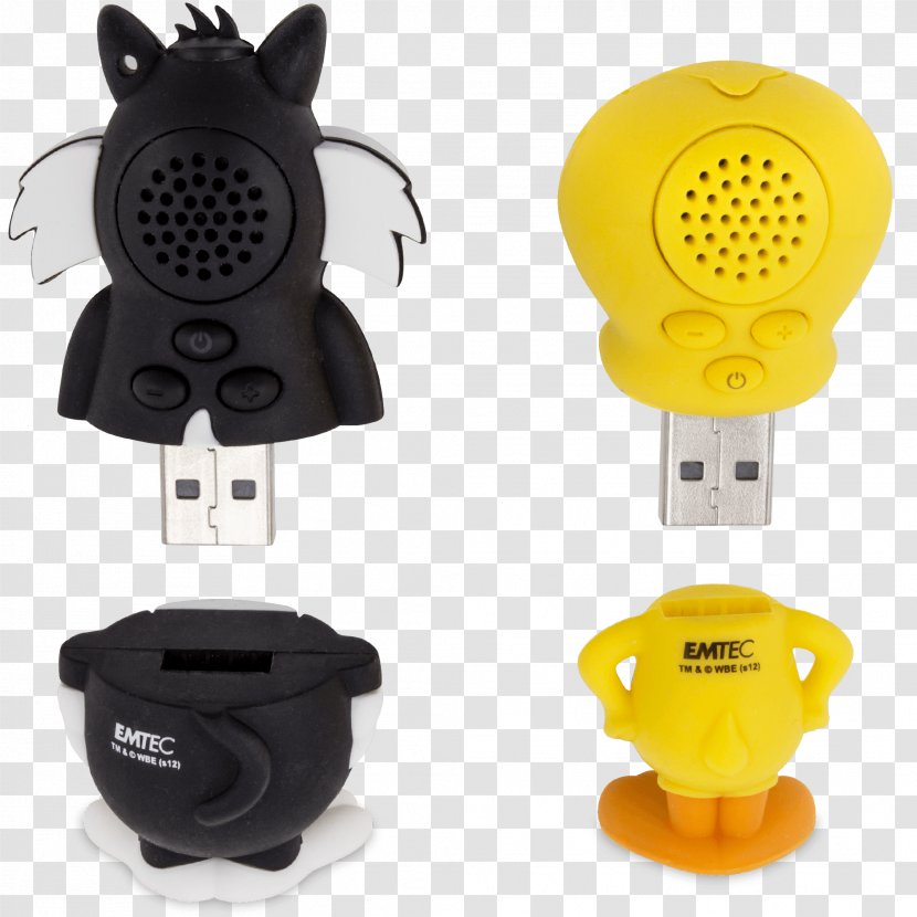 MP3 Players EMTEC Looney Tunes Sylvester USB Flash Drives Emtec Flinstones 3D 2.0 (8GB) Drive (Dino) - Cat Power Sun Transparent PNG