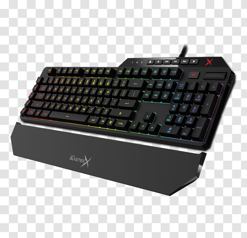 Computer Keyboard Creative Technology Gaming Keypad Sound Blaster Amazon.com - Touchpad - 199x Transparent PNG