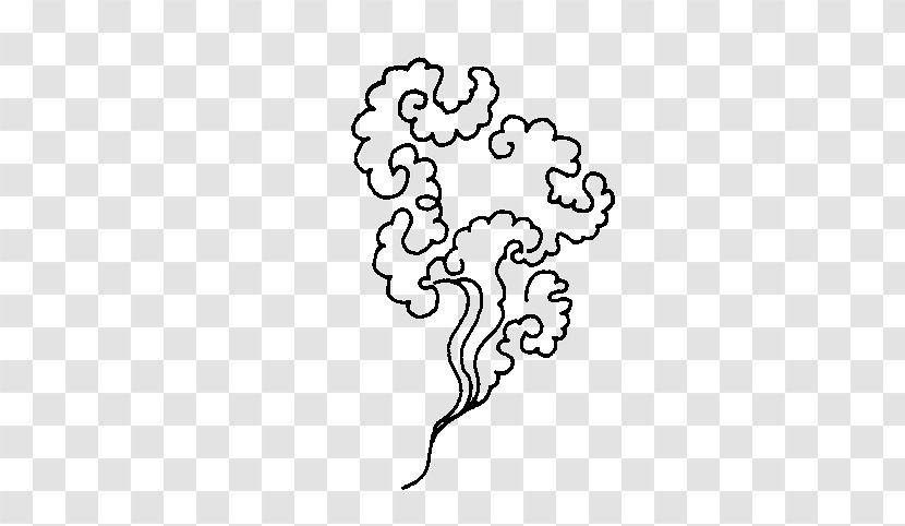 Cloud Drawing - Flower - Creative Hand-painted Clouds Transparent PNG