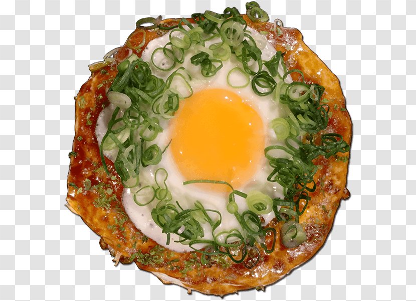 Fried Egg Vegetarian Cuisine Asian Garnish Recipe - Japanese Food Okonomiyaki Transparent PNG