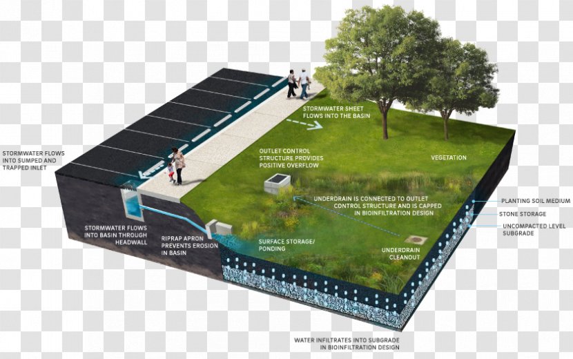 Bioretention Stormwater Retention Basin Permeable Paving Pond - Playground Plan Transparent PNG