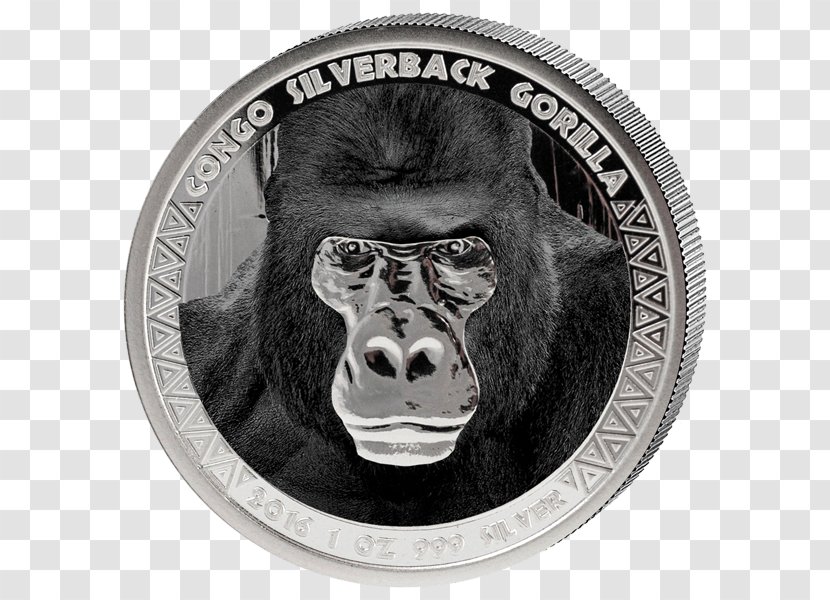 Gorilla Silver Coin Democratic Republic Of The Congo - Snout Transparent PNG