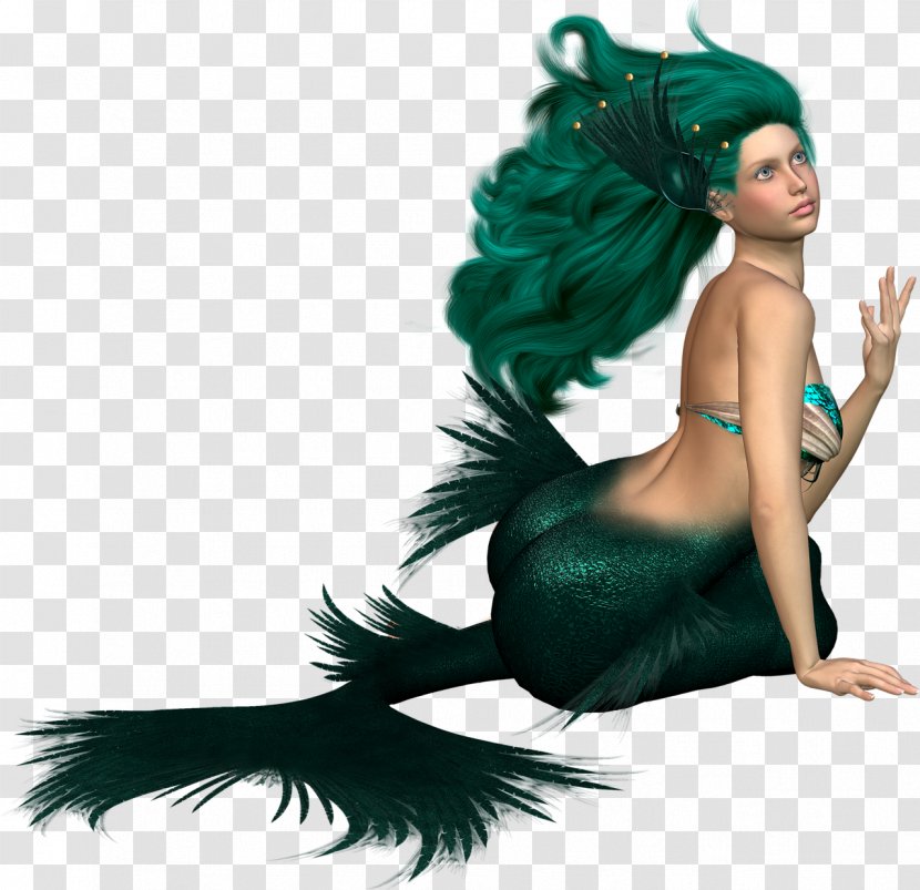Mermaid Siren Vannes - Long Hair Transparent PNG